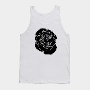 Cottage Core, Black Rose Flower Outline Tank Top